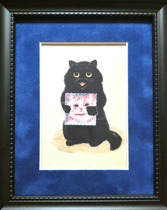 Black Cat Blue Frame